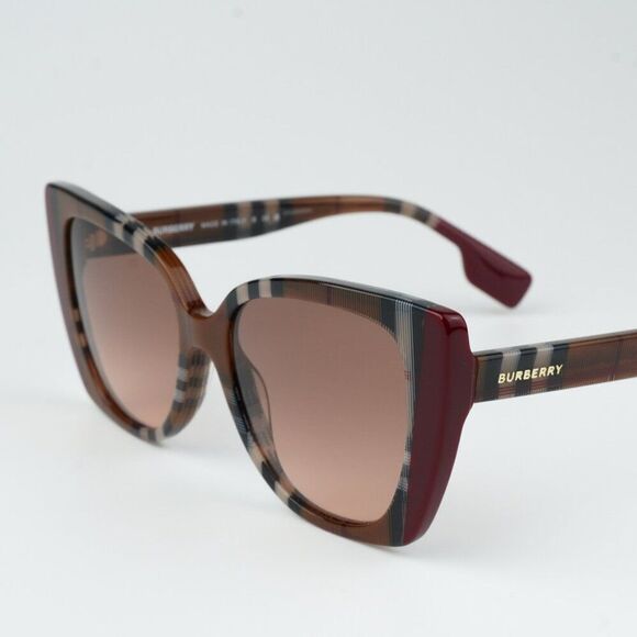 NEW Burberry BE4393 MERYL 405413 Check Bordeaux Gradient Women Sunglasses - Picture 1 of 10